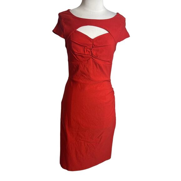 Modcloth Dear fiery red cut out dress pin up retro Sz M - Picture 2 of 7